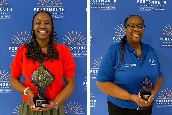 NHS Principal Tessha Sanders  and HMES Assistant Principal Terrica Newby
