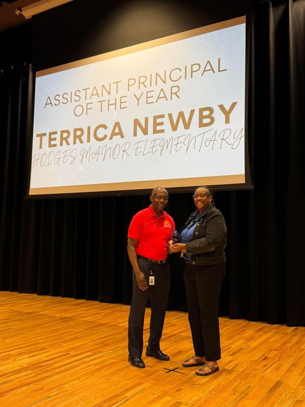 HMES Assistant Principal Terrica Newby and PPS Superintendent Dr. Bracy