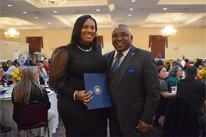 Deshanna Honore with Portsmouth Mayor Shannon Glover