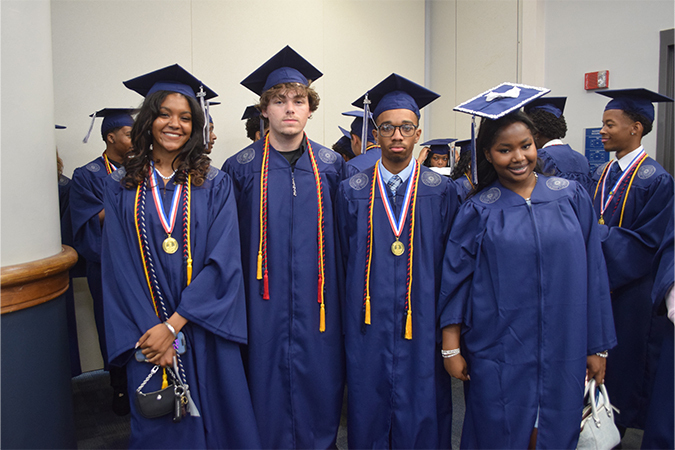 4 students posing