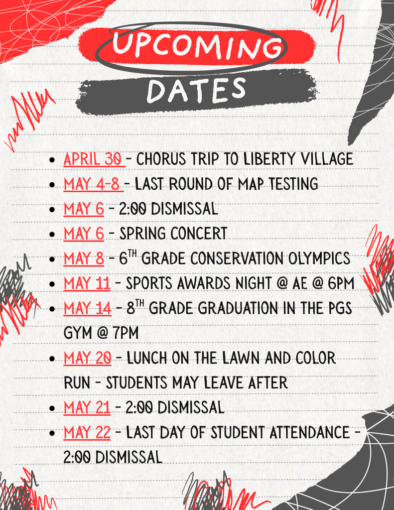 Upcoming Dates to Remember