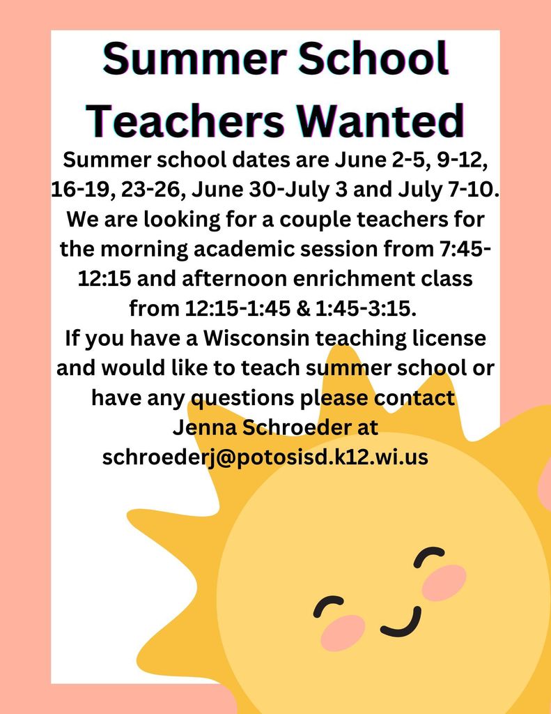 Summer School Teachers wanted