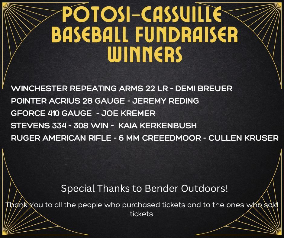 Potosi-Cassville baseball fundraiser winners