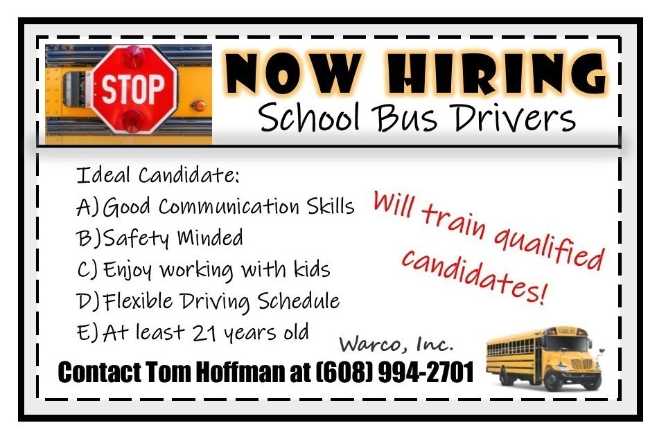 Bus Drivers needed for Potosi Schools