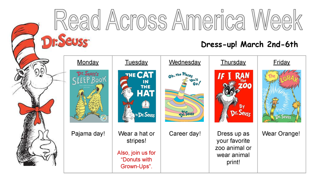 Read Across America Week Dress Up Days