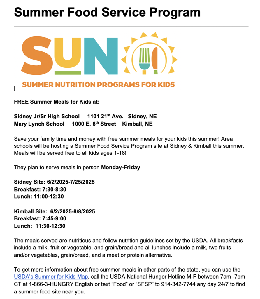 Summer Food Program for Kids