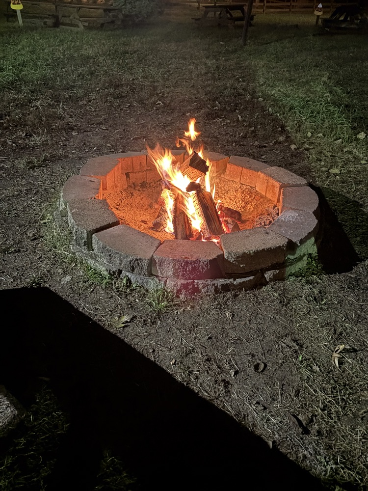 Fire pit at Roca Berry Farm