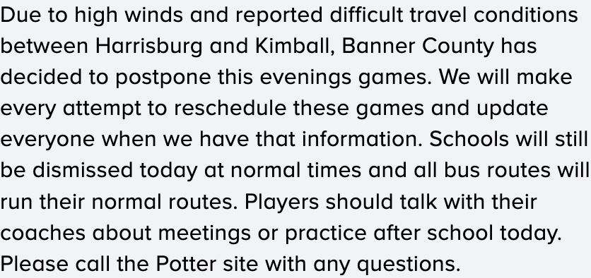 BASKETBALL POSTPONED