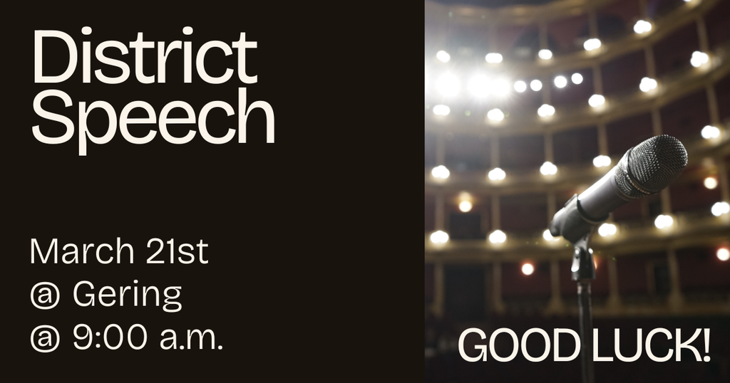 Good luck at District Speech 