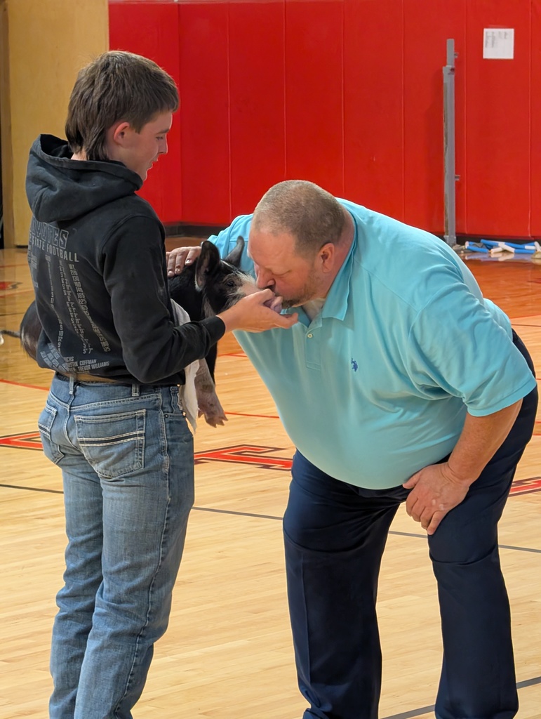 Mr Arent kisses the pig