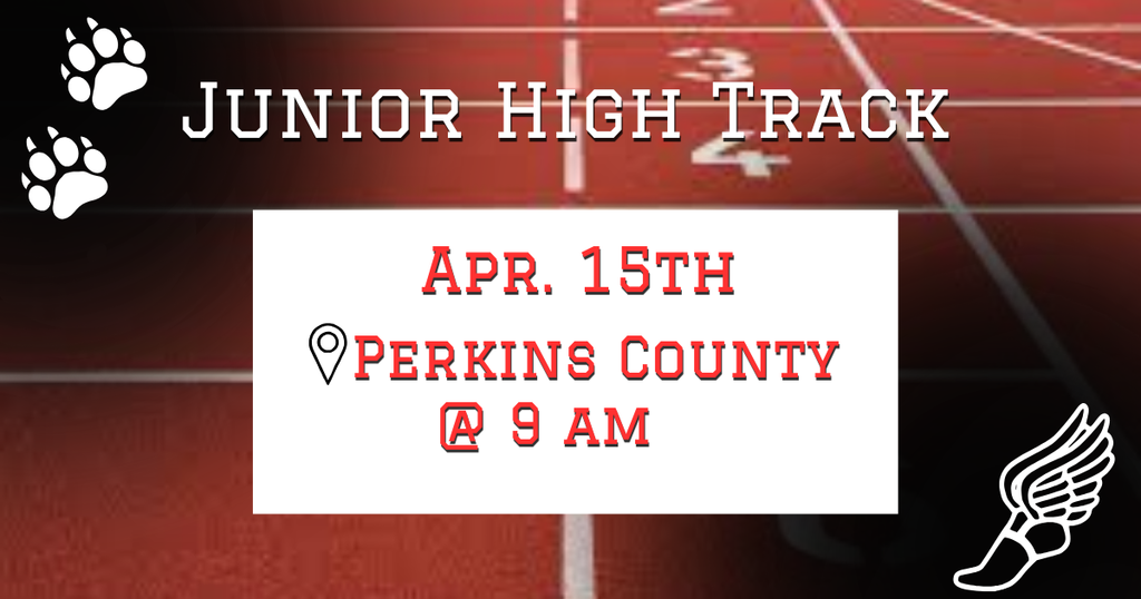 Good luck to Jr. High Track at Perkins County
