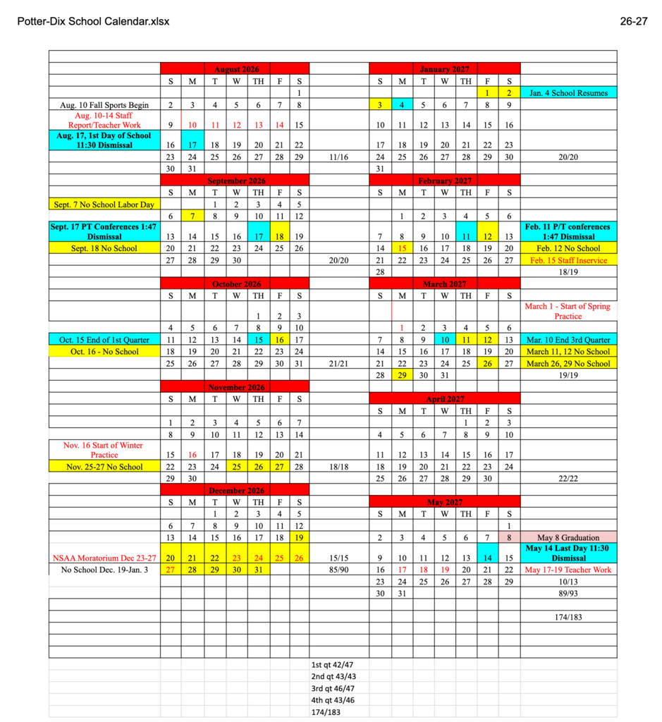 Approved 26-27 School Calendar