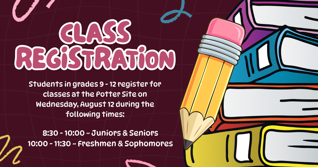 Class Registration on Wednesday August 12