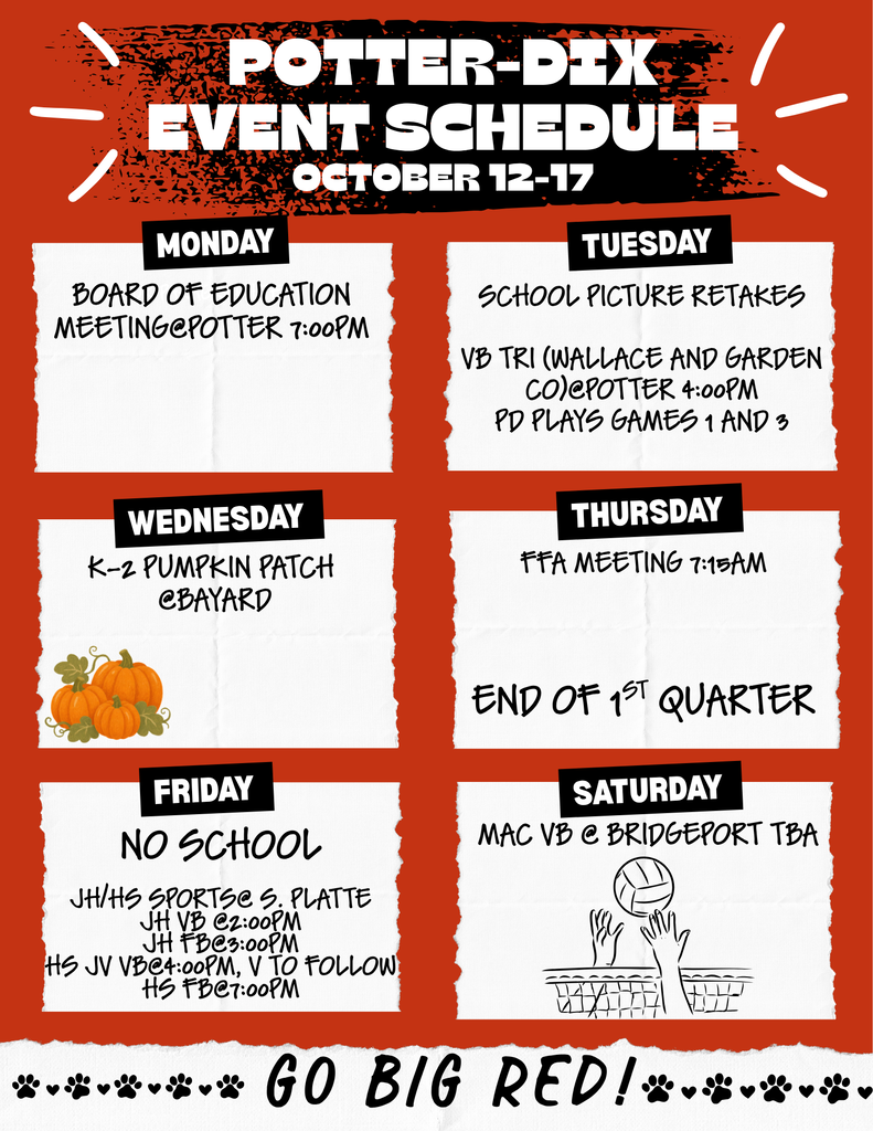 weekly event schedule, draft 4
