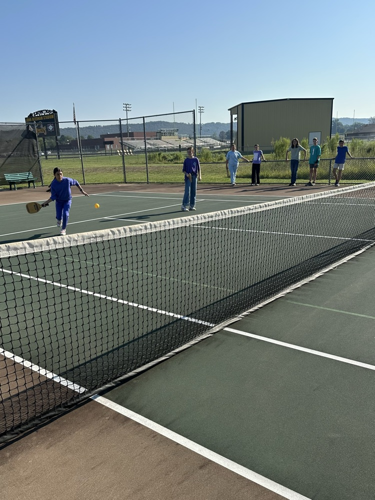 Coach Pitts’ and Coach Dugger’s PE classes spent the day on the tennis courts learning to play pickleball!
