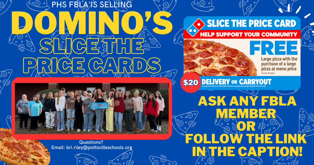 Students with domino's slice the price banner.