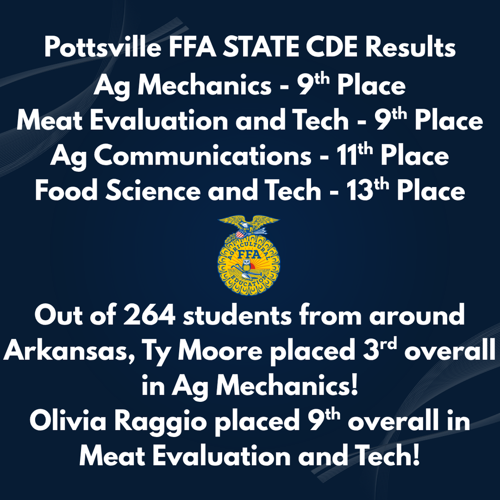 Pottsville FFA State Competition Results!