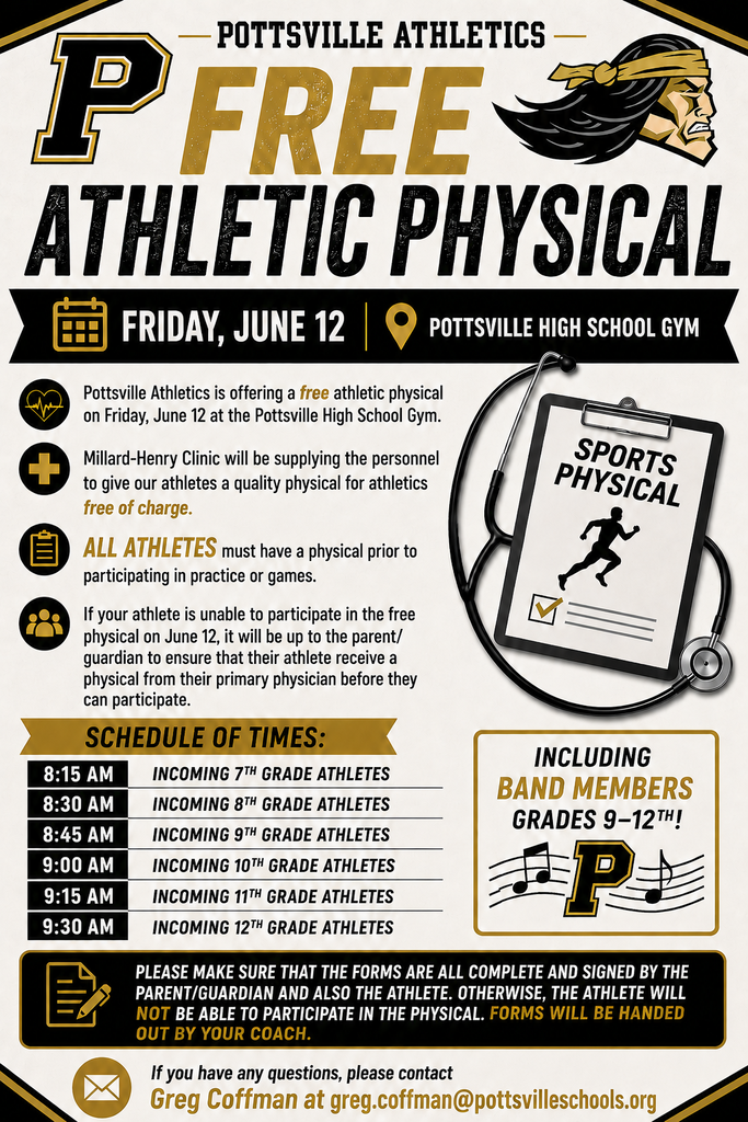 Free physicals for athletes and band members.