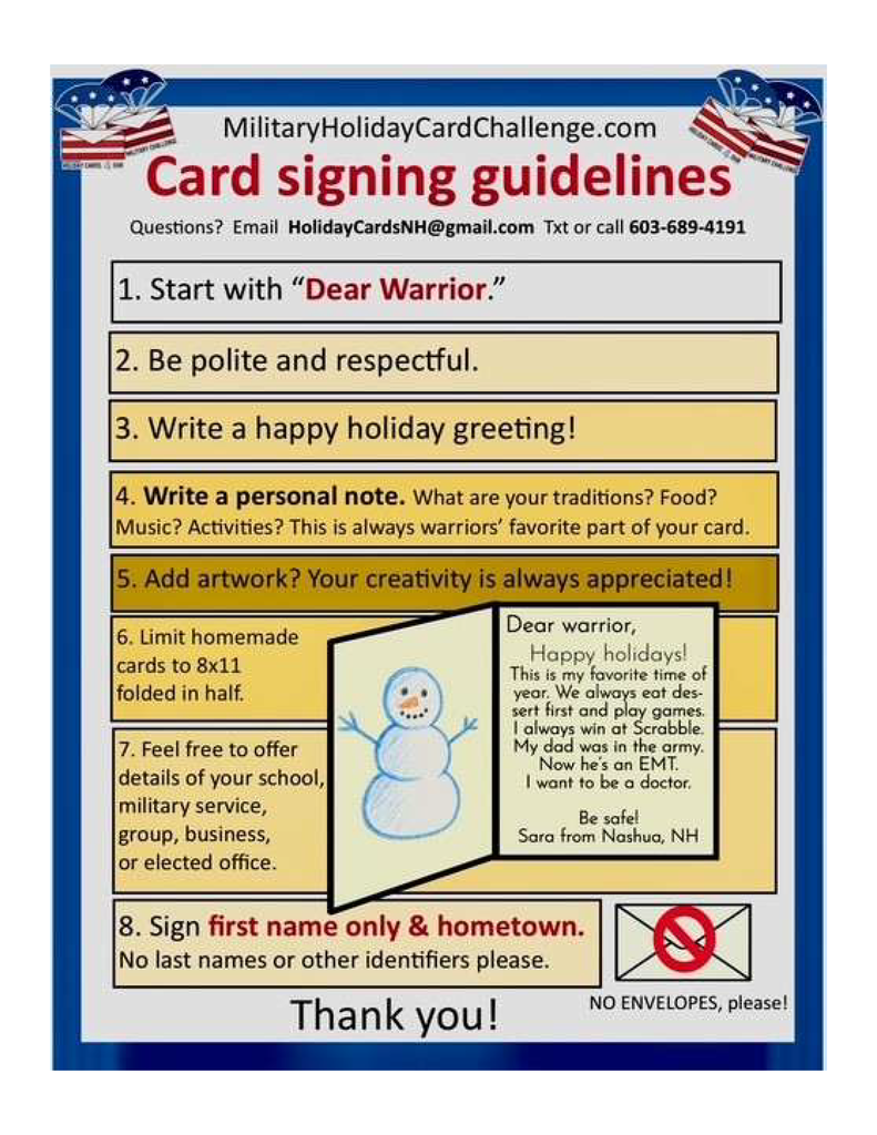 Card signing guidelines.