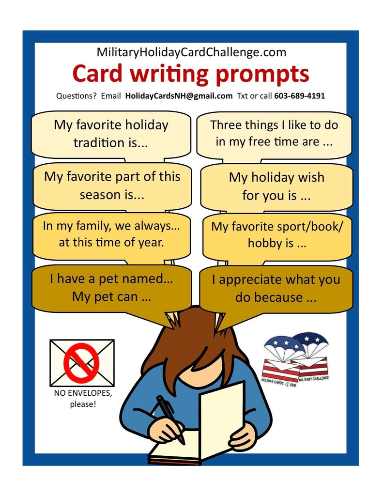 Card writing prompts.