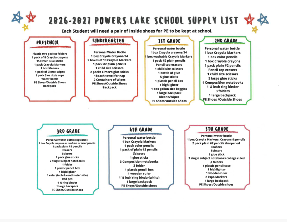 PK-5 School Supplies