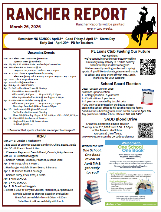 March 26 Rancher Report