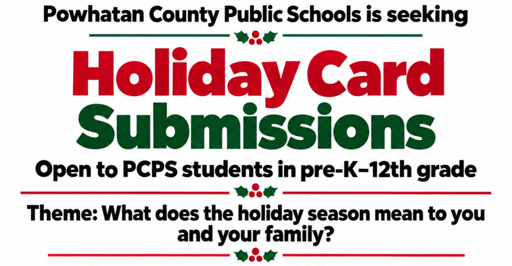PCPS holiday card artwork submissions. Full details below.