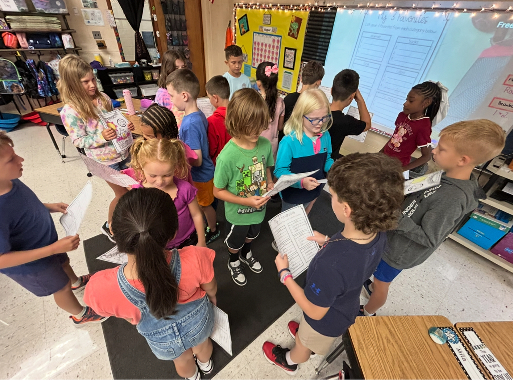 Third graders participate in a third day activity while getting to know each other.
