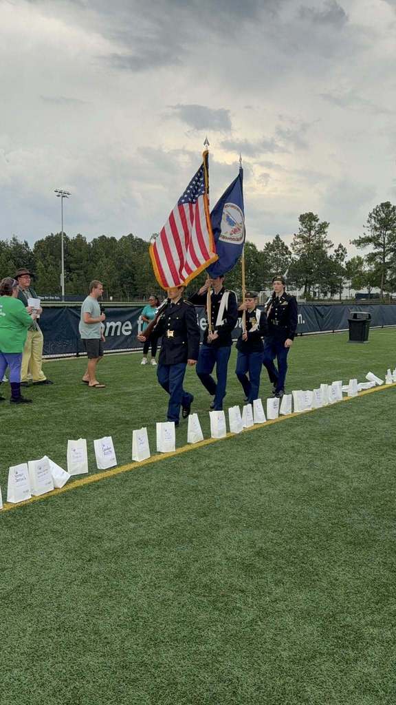 JROTC cadets  present  the Colors at a community event. 