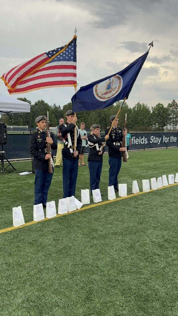JROTC cadets  present  the Colors at a community event. 