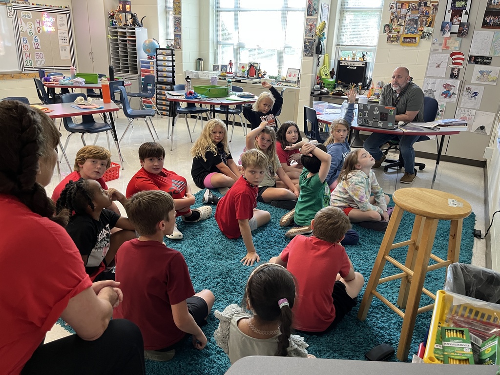 A teacher and his students talk about inventions.