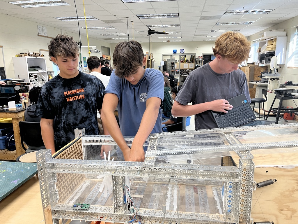 Students build  and test wind turbines in engineering class.