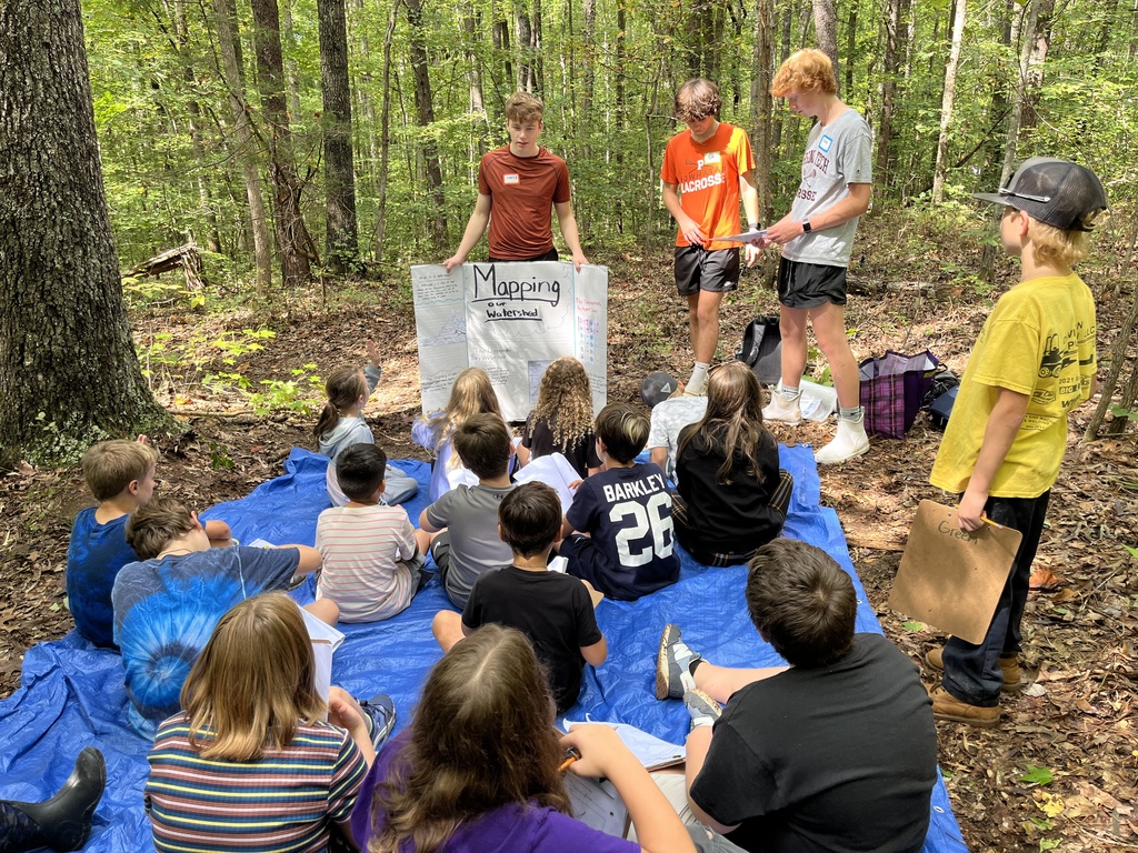 High school students teach about watersheds. 