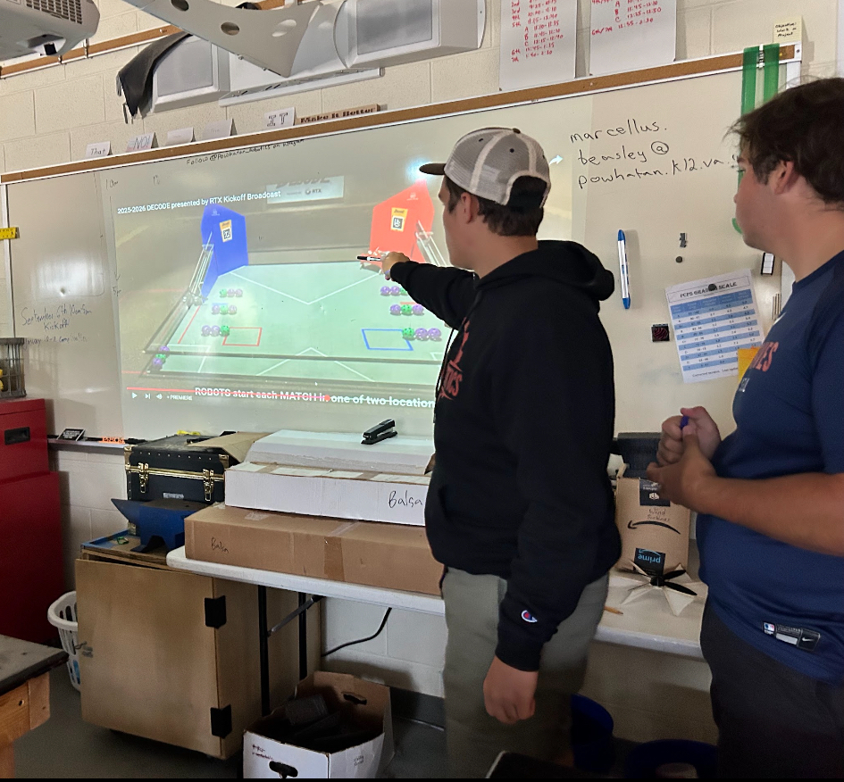 High school students talk about robotics.