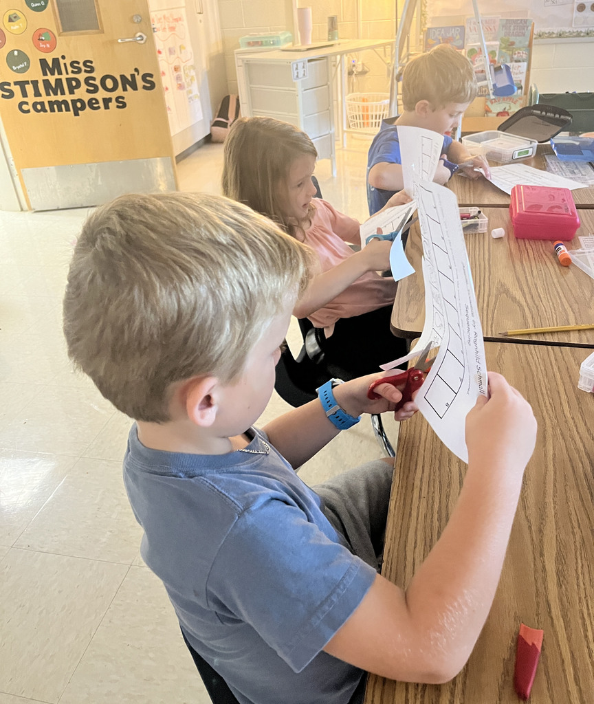 Students  work on a sequencing activity.
