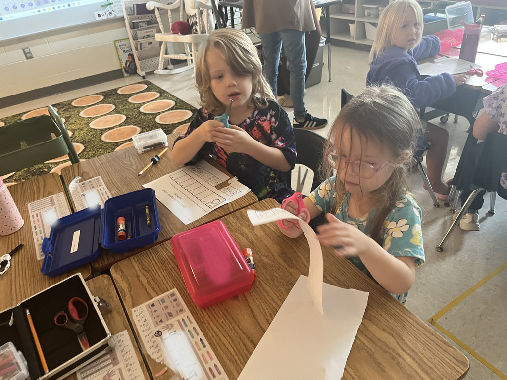 Students  work on a sequencing activity.