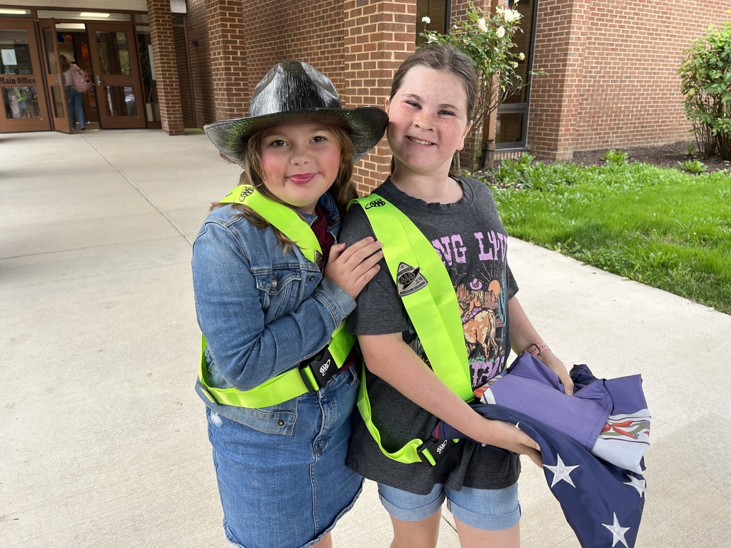 Student safety patrol members pose for a photo.