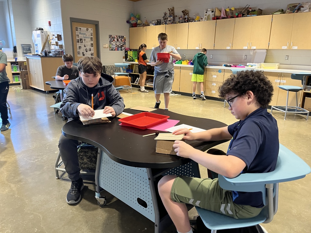 Students engineer models of musical instruments in the innovation lab.