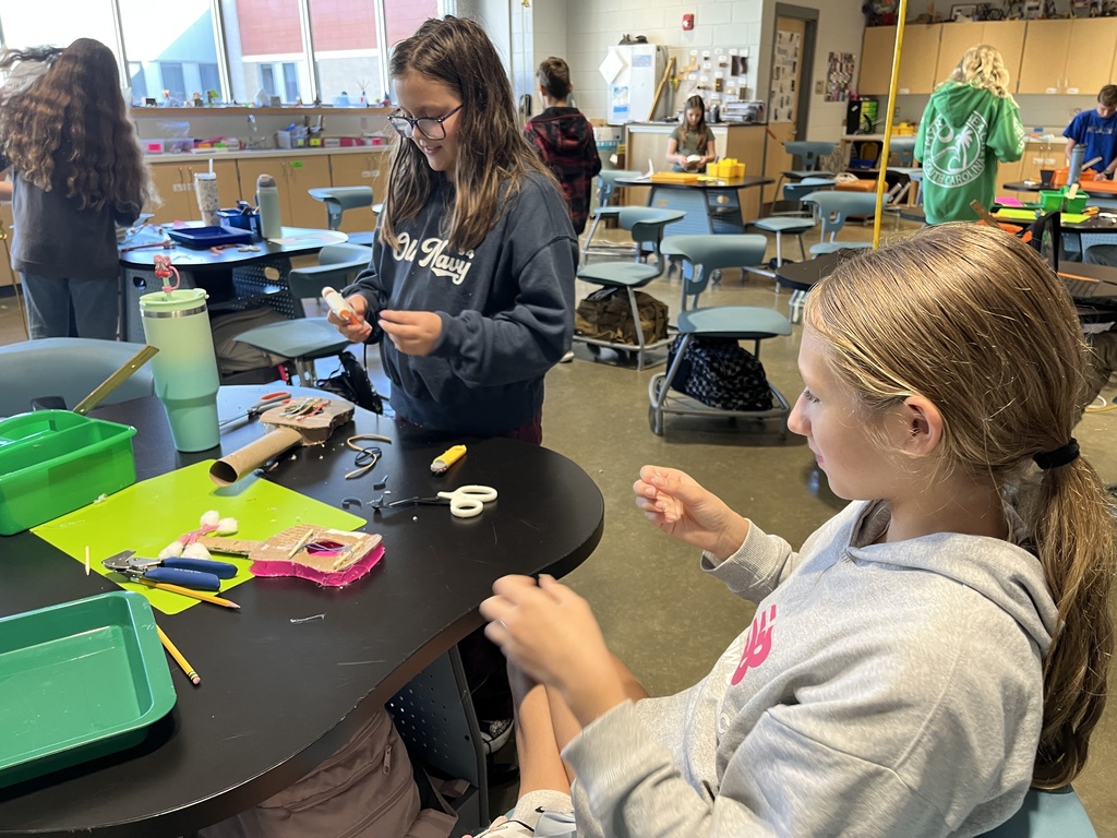 Students engineer models of musical instruments in the innovation lab.