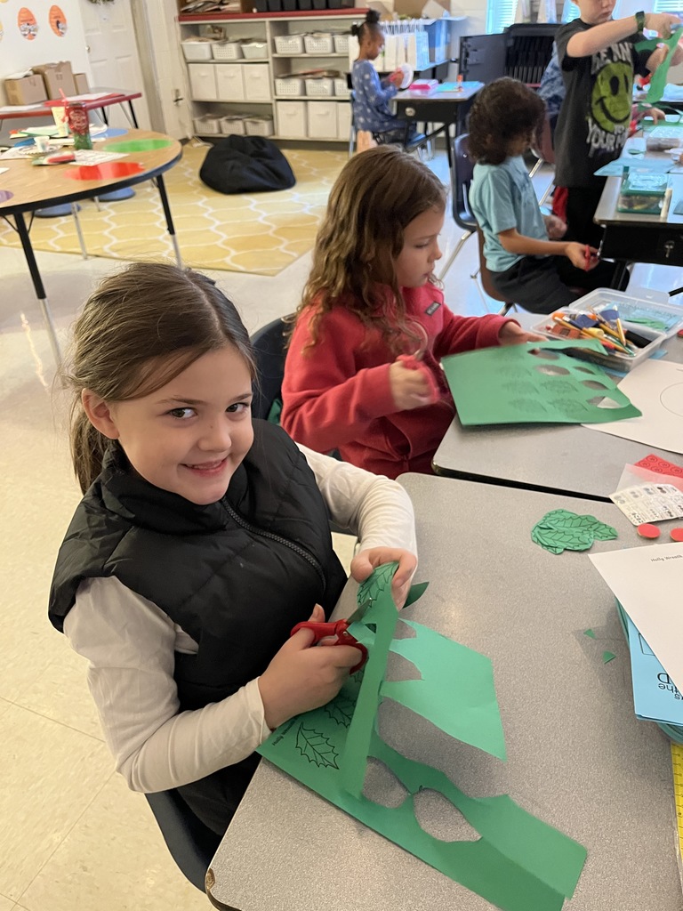 Students participate in a holidays around the world activity.