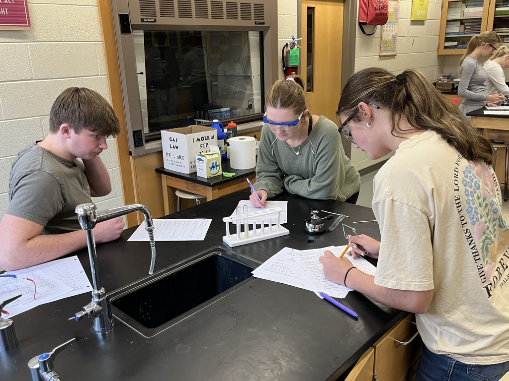Students in chemistry class test chemical reactions.