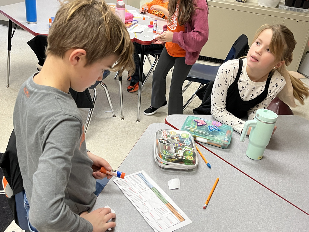Children work on a sorting activity about resources in Ancient China.