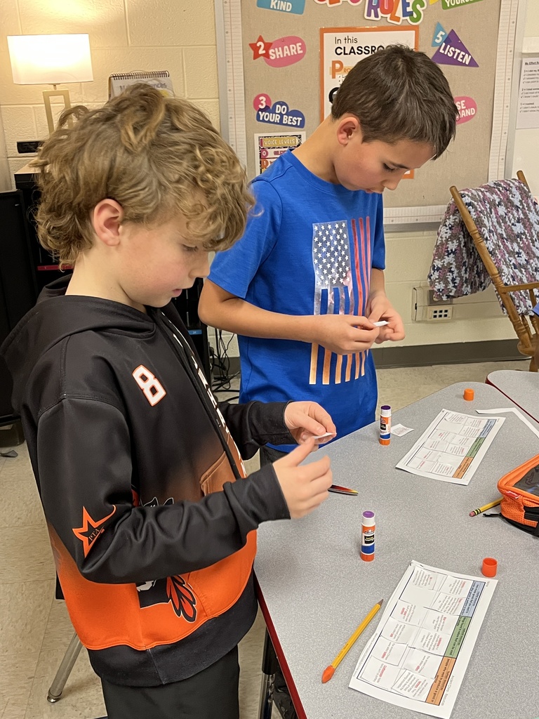 Children work on a sorting activity about resources in Ancient China.