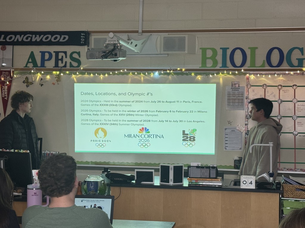 Students give presentations on the environmental impact the Olympics have on the host country.