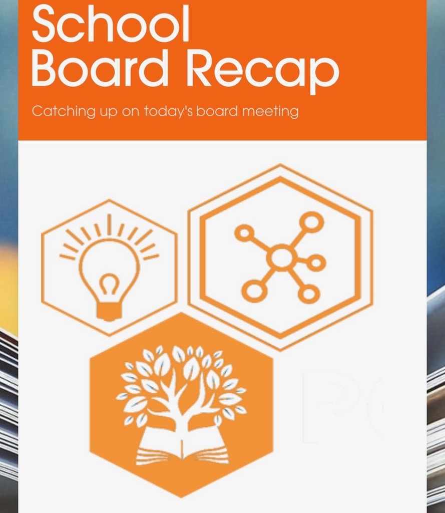 PCPS logo. Text that reads School Board recap. CAtching up on today's board meeting.