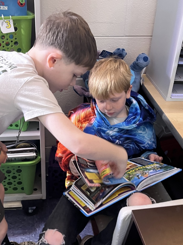 Children  read during the drop everything and read morning routine.