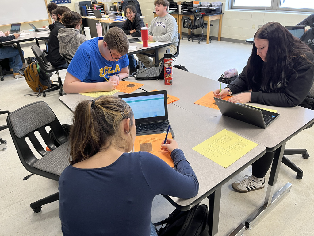 Algebra II classes work in groups to review polynomial operations and division through rotating stations