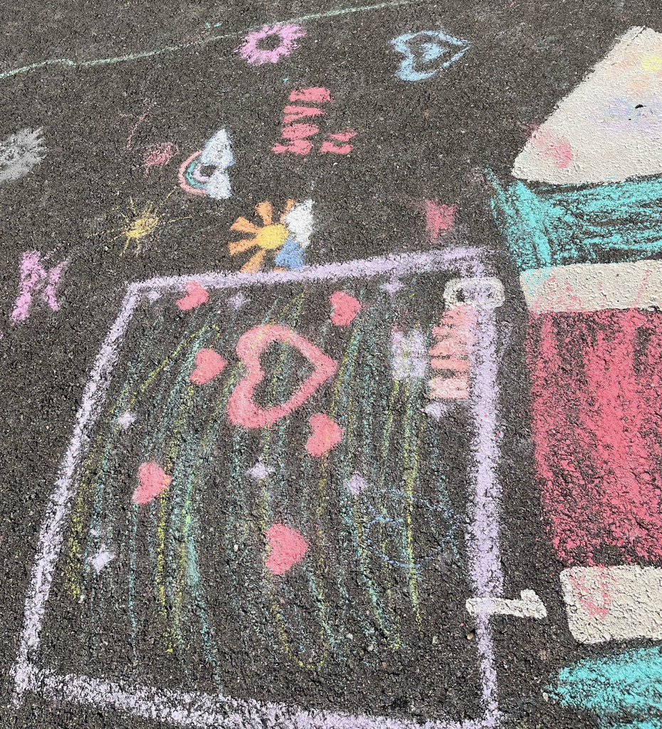 Chalk art drawn for Kindness Week.