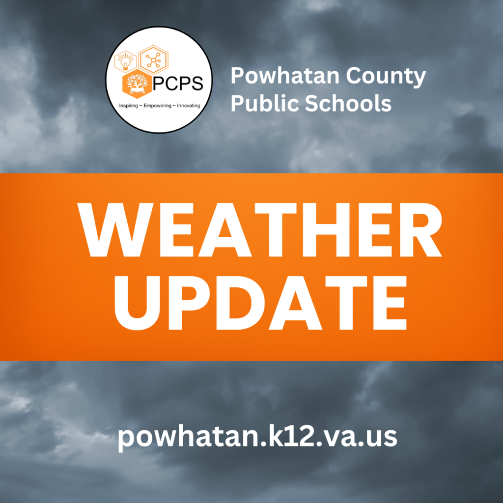 PCPS logo and website. Text that reads Weather Update