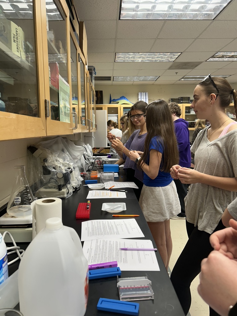 Students participate in a biotechnology lab in biology class.